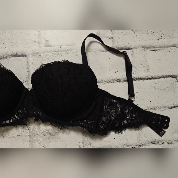 Victoria’s Secret Black Lace Longline Bra 36C Underwire - Picture 8 of 14